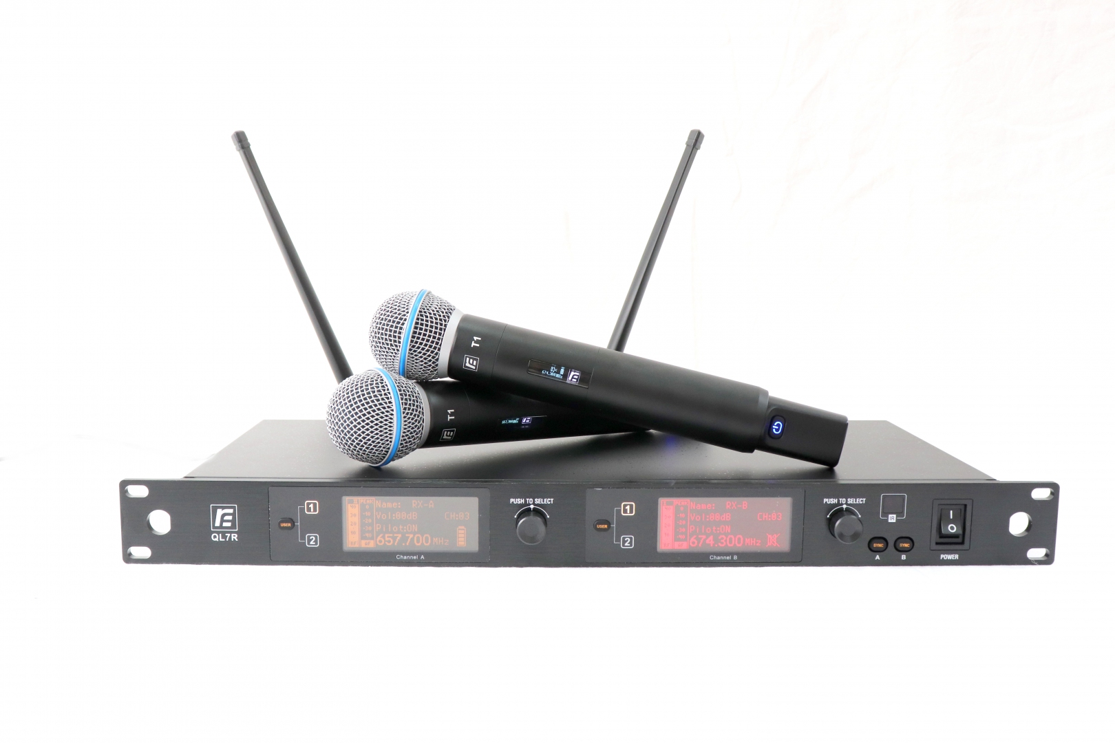 RFIntell QL7R/T1-B 720,500-754,000 МГц 2-канальная радиосистема с 2-мя ручными микрофонами в Мурманской области